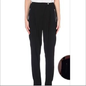 Sandro Paris Polina Crepe Straight Leg Zipper Ankle Jogger Pants Size 34/XS